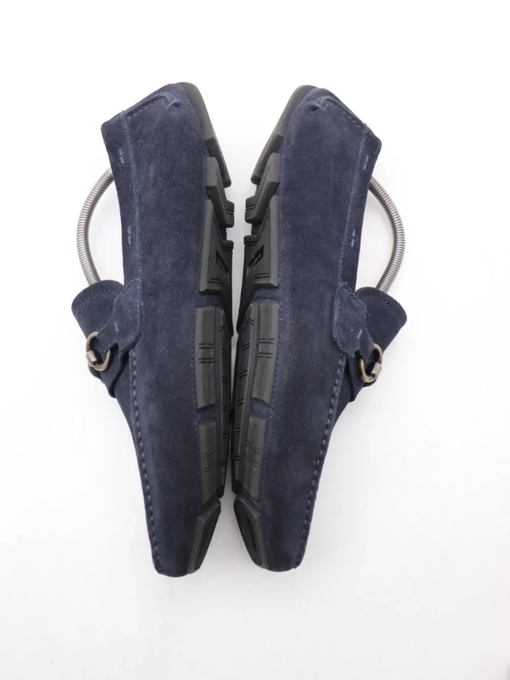 Magnanni Neiman Marcus Navy Blue Suede Men's Size 11 M Horse Bit Loafers Slip On